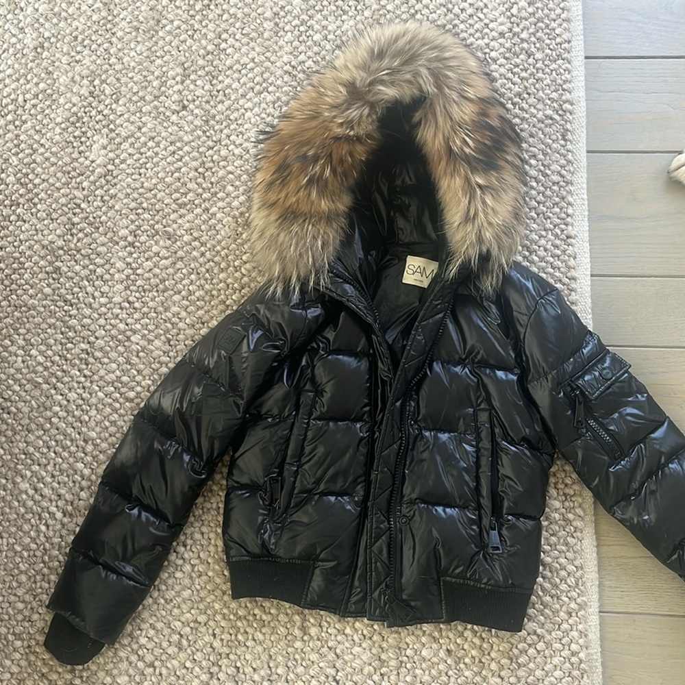 Sam Coat girls size 14 with fur hood but could fit a xs/xxs women
